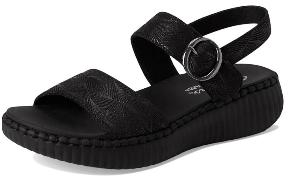 SKECHERS Womens Wilshire Boulevard Illusion of Love Sandals Size 7 Black NIB